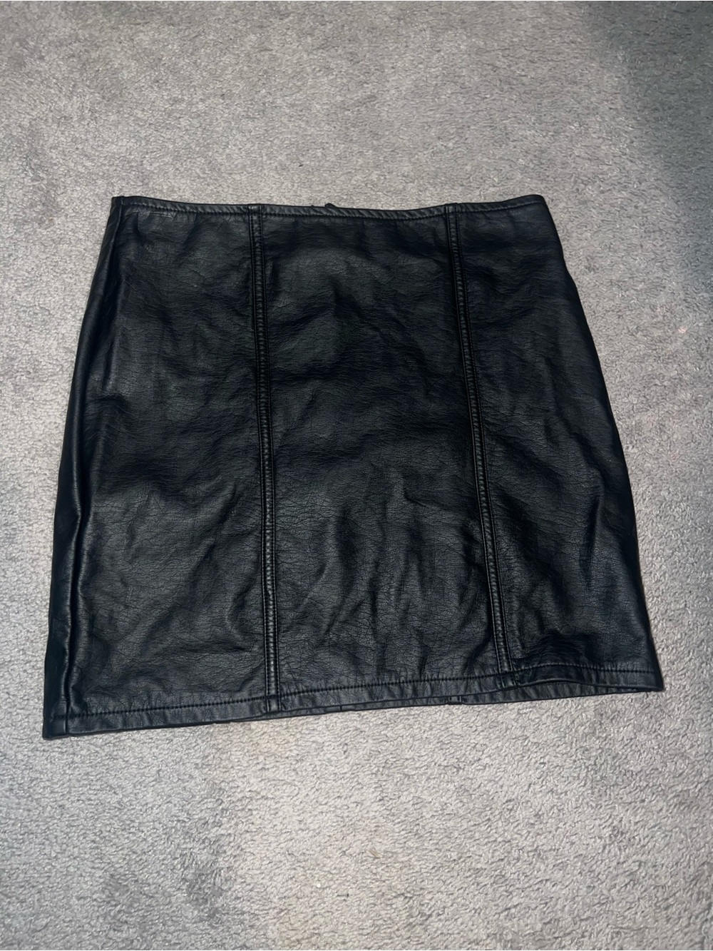 Black Faux Leather Mini Skirt
